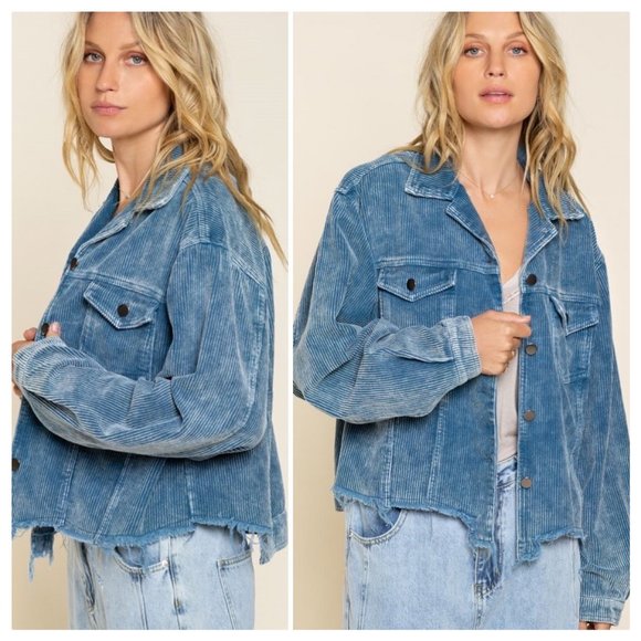 POL Jackets & Blazers - *Re-Stocked* POL Basic Vintage BLUE Corduroy Jacket